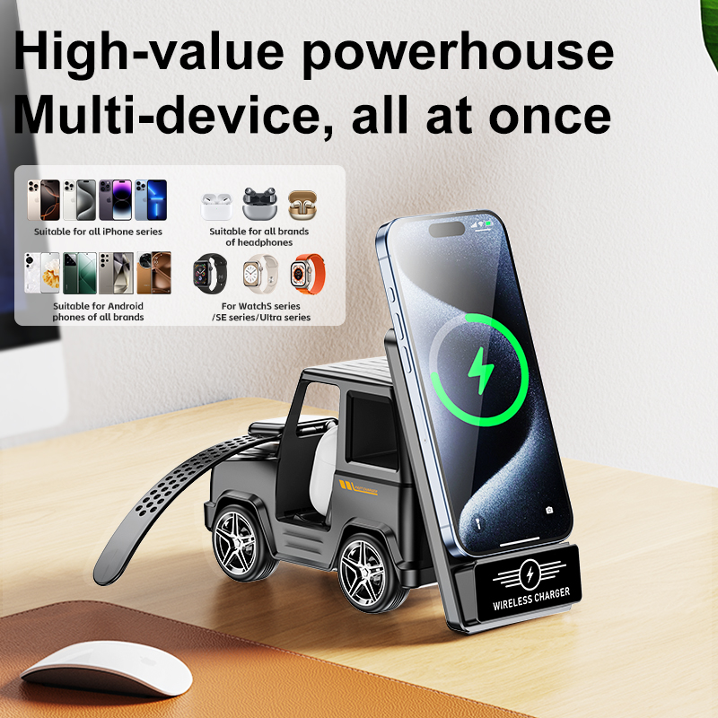Smartwatch Watches For Iphone - Caricabatterie wireless multifunzione 3-in-1 per iPhone