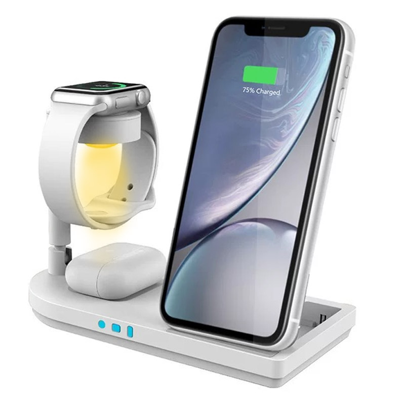Smartwatch Watches For Iphone - Supporto di ricarica wireless pieghevole 3-in-1