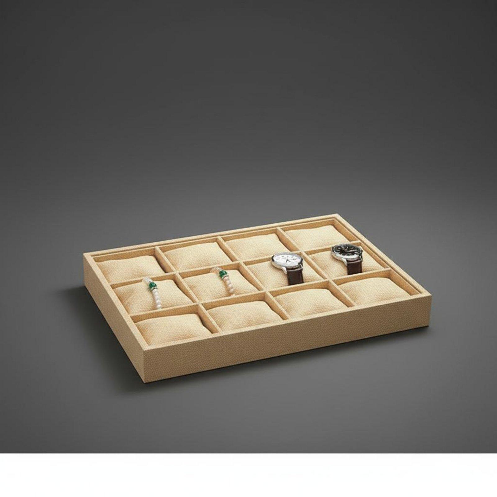 Watch Display Pillow - Portagioie in Tessuto di Lino, Scatola