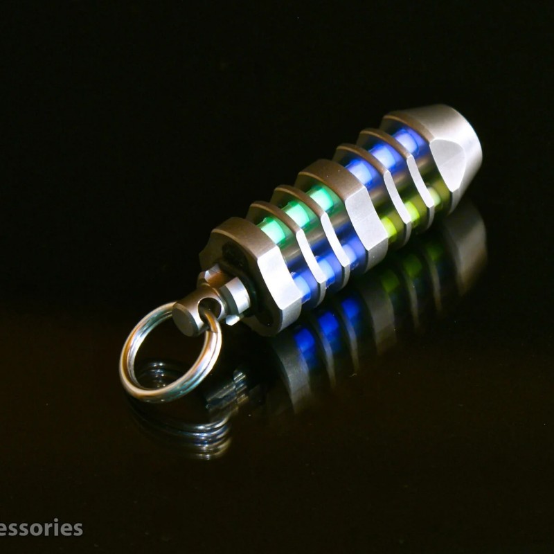 Tritium Gas Tube - TEC-T3-6X Triodo Indicatore Autoluminoso, Portachiavi in