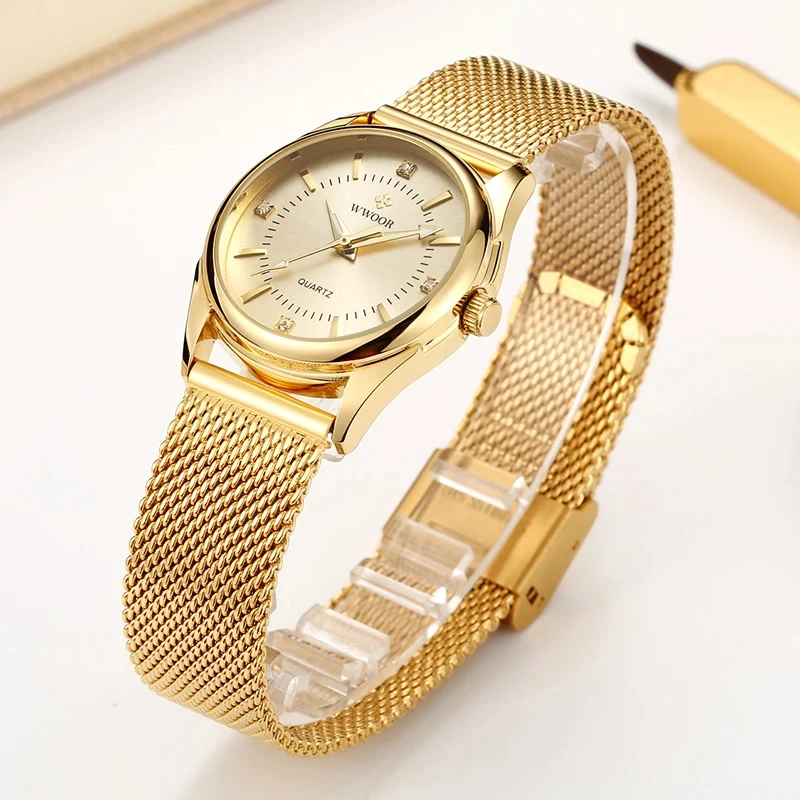 Mesh Stainless Strap - WWOOR Luxury Brand Dress Orologio in